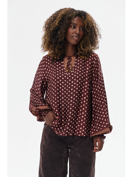 blue shadow blue shadow Bluzka Vivi 2 Bordowy Regular Fit