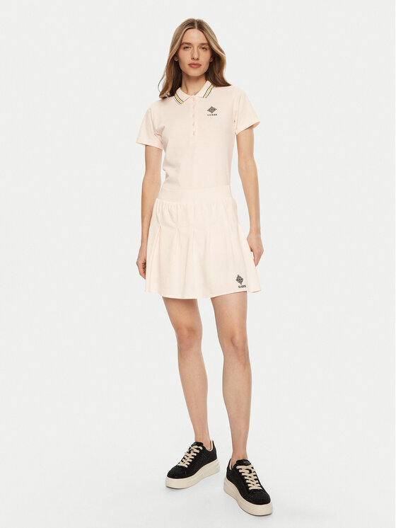 Guess Guess Mini sijonas V5RD00 KCOK1 Kreminė Regular Fit