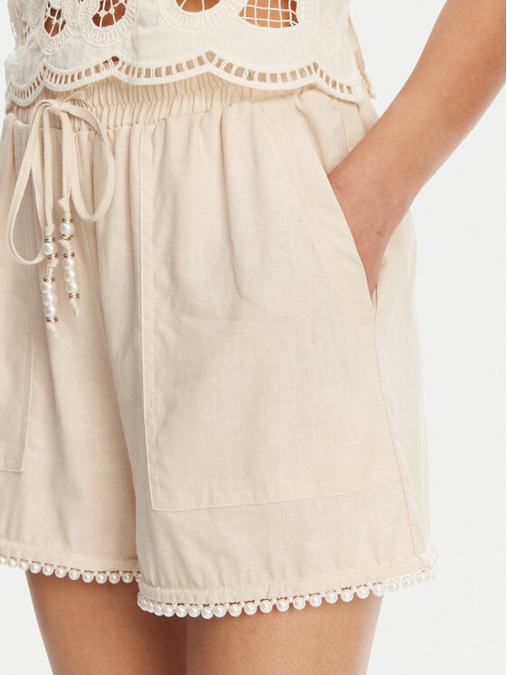 TWINSET TWINSET Szorty materiałowe 251LM2QGG Beżowy Regular Fit