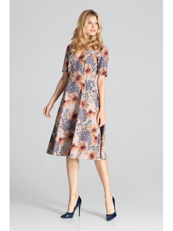 FIGL FIGL Sukienka M673 Kolorowy Regular Fit
