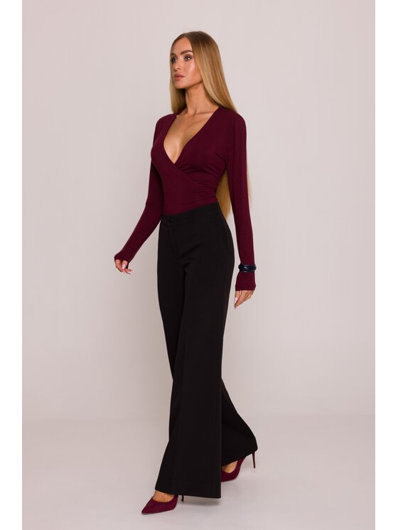 Made of Emotion Made of Emotion Spodnie materiałowe M875 Czarny Wide Leg