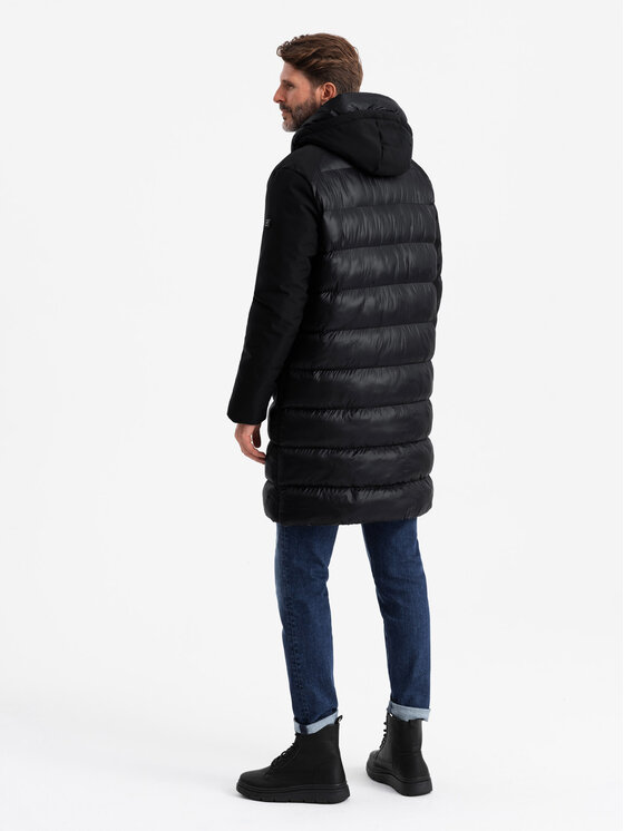 Ombre Ombre Kurtka puchowa OM-JALJ-0165 Czarny Regular Fit