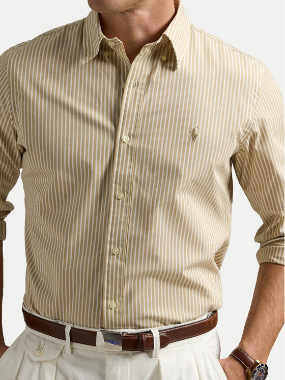 Polo Ralph Lauren Polo Ralph Lauren Marškiniai 710929346014 Smėlio Custom Fit