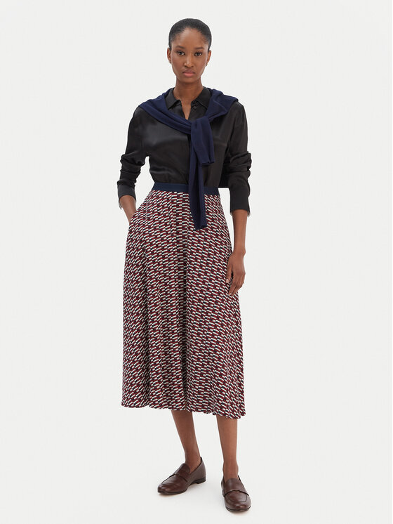 Tommy Hilfiger Tommy Hilfiger Спідниця трапеція WW0WW49373 Бордовий Regular Fit