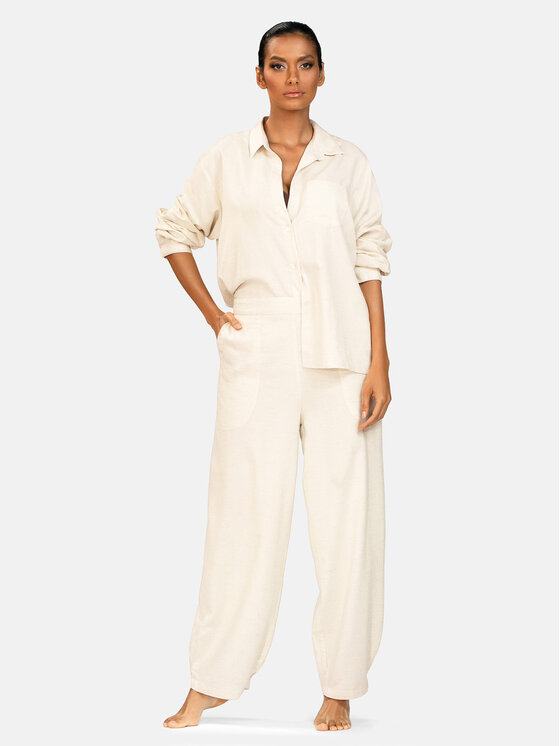 Feba Feba Pantaloni di tessuto F250 Beige Comfort Fit