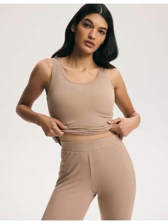 Esotiq Esotiq Top 45189 Beżowy Regular Fit
