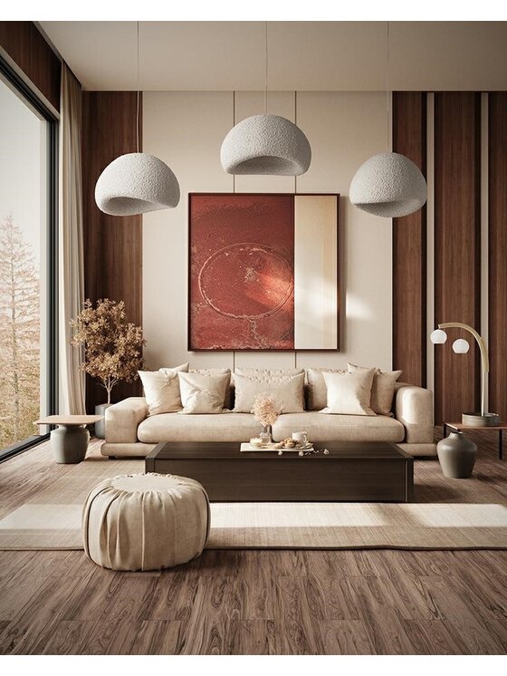 MIAhome MIAhome Lampa wisząca Japandi 40 cm Biały