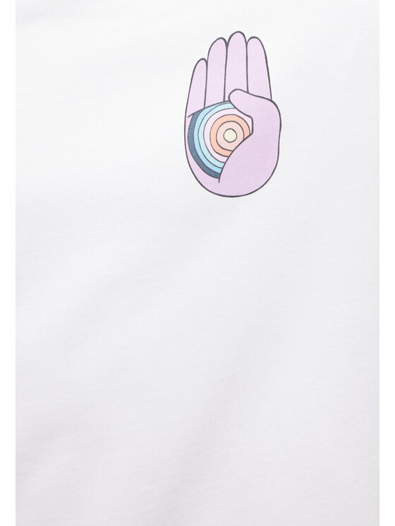 Mustang Mustang T-shirt UNISEX T-SHIRT COLLAB Bianco Loose Fit