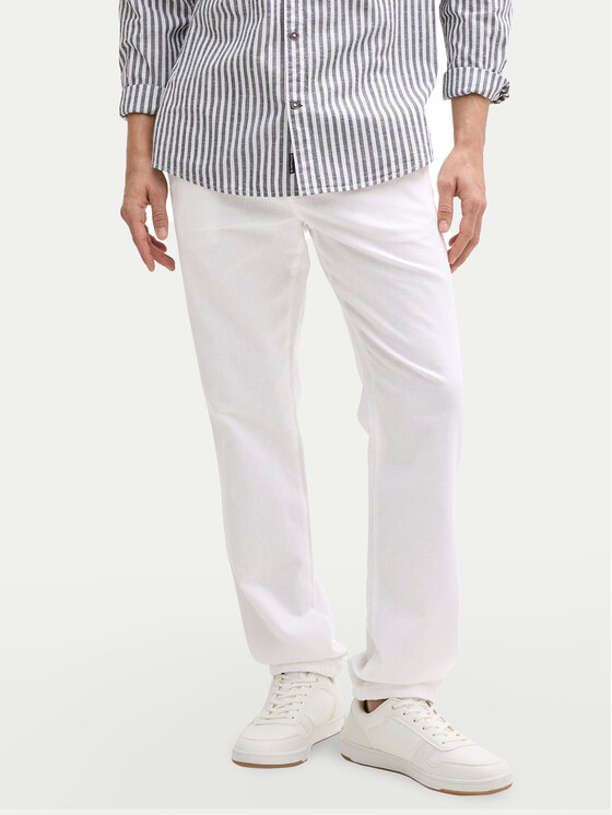 Tom Tailor Tom Tailor Kalhoty z materiálu 1044716 Bílá Regular Fit