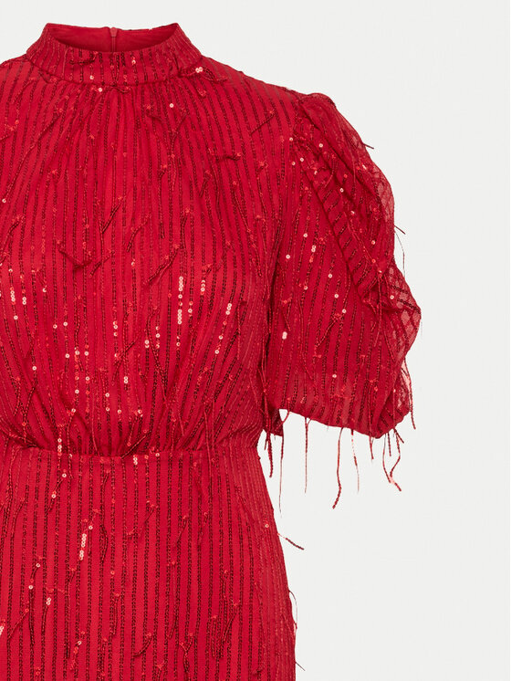 YAS YAS Koktel haljina Elza 26035567 Crvena Regular Fit