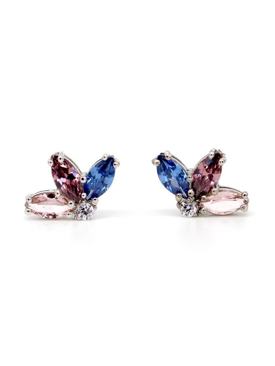 Leis Orecchini Fiore Placcatura in argento rodiato