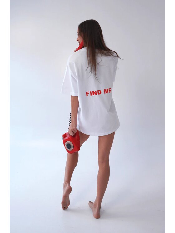 Chiara Wear Chiara Wear T-Shirt T-shirt bawełniany oversize TINDER Biały Oversize