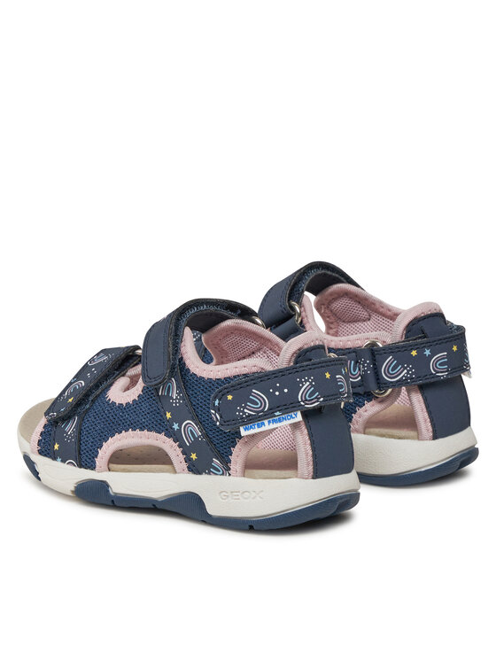 Geox B Sandal Multy Boy B - Sandalo Bambino Blu/Arancione - Taglia 26 EU - Traspirante
