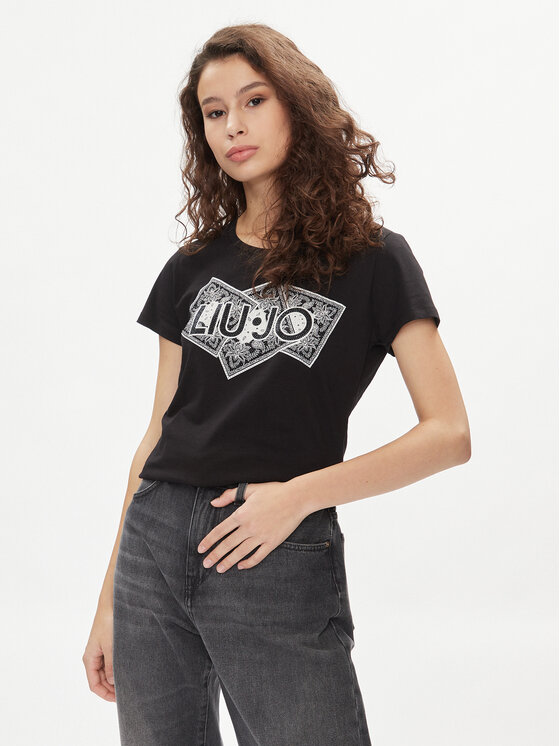 Liu Jo T-shirt MA4340 JS923 Nero Regular Fit, taglia : S