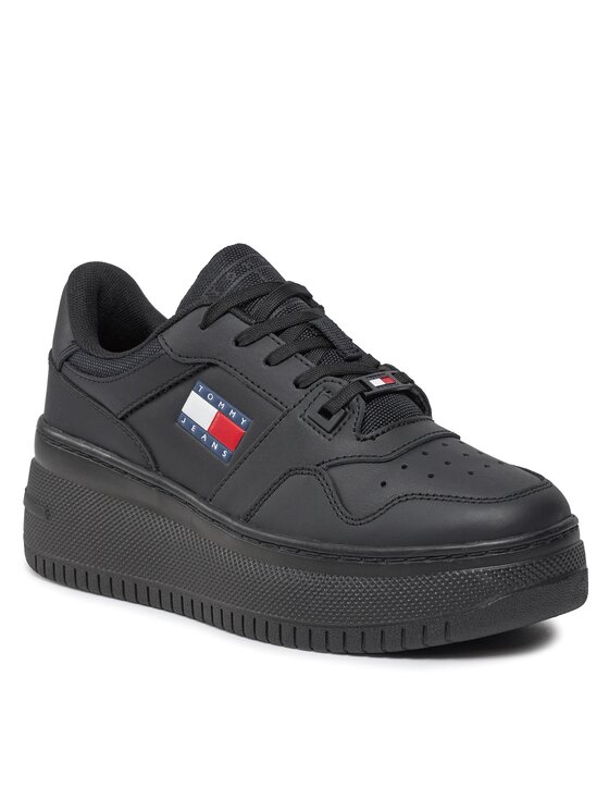 Tommy Jeans Tommy Jeans Sneakersy Tjw Retro Basket Flatform Ess EN0EN02506 Czarny