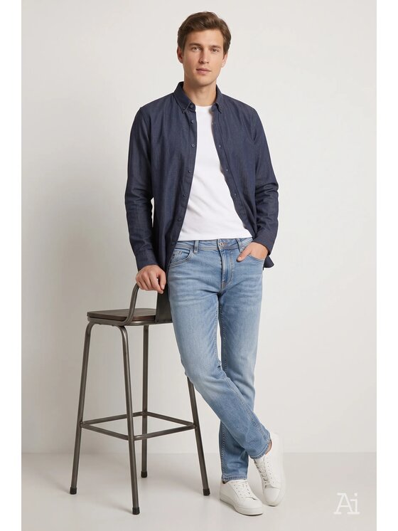 Cross Jeans Cross Jeans Jeansy C 132-210 Niebieski Straight Leg