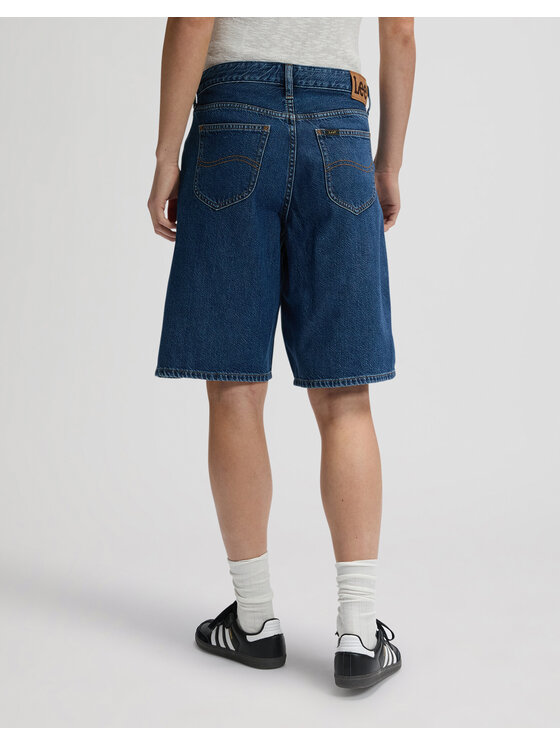 Lee Lee Szorty jeansowe DRAPEY JORT Niebieski Regular Fit