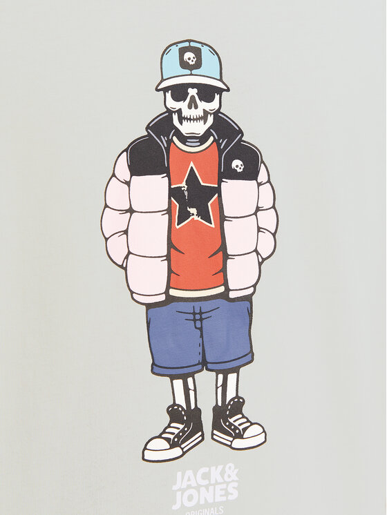 Jack&Jones Jack&Jones T-shirt Eight Skull 12264841 Siva Standard Fit