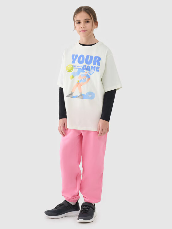 4F 4F T-Shirt 4FJASAW24TTSHF2592-11S Λευκό Oversize