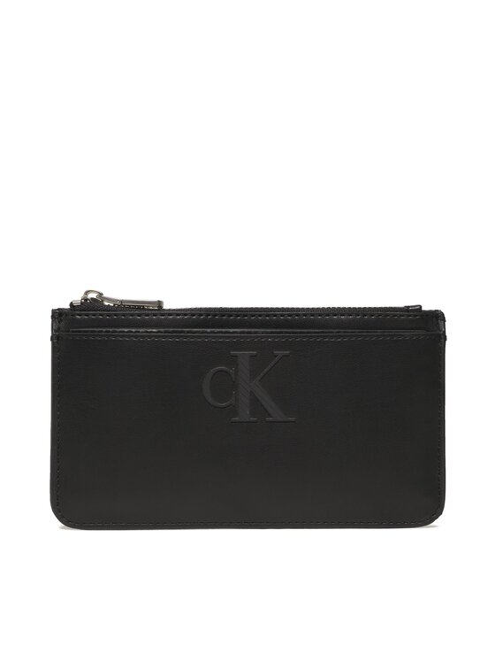 Calvin Klein Jeans Kredītkaršu turētājs Sleek Coin Purse Solid K60K610338 Melns