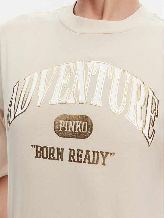 PINKO PINKO Marškinėliai Niamey 104604 A2CS Smėlio Regular Fit