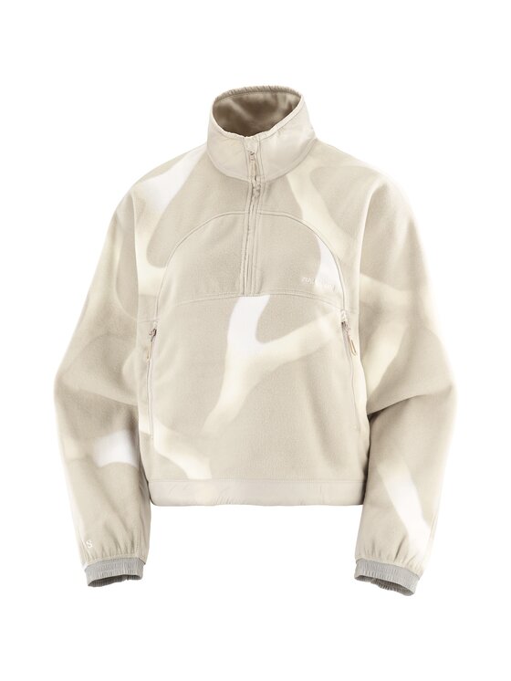 Salomon Salomon Bluza techniczna CHROMA FLEECE CROP HZ W Beżowy Regular Fit