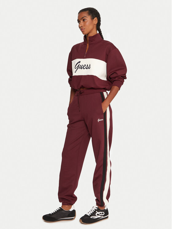 Guess Guess Bluză V5BQ00 KCX22 Vișiniu Regular Fit