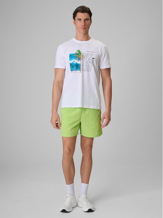 4F 4F T-Shirt 4FRSS26TTSHM4303-10S Biały Regular Fit