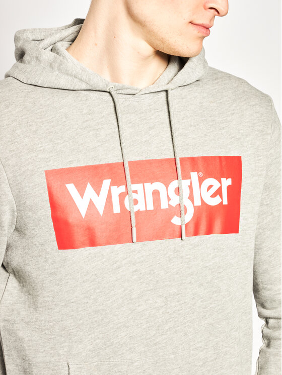 Wrangler Wrangler Bluză Logo Hoodie W6B9HAX37 Gri Regular Fit