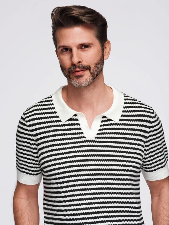 Ombre Ombre Polo OM-POSS-0161 Zielony Slim Fit