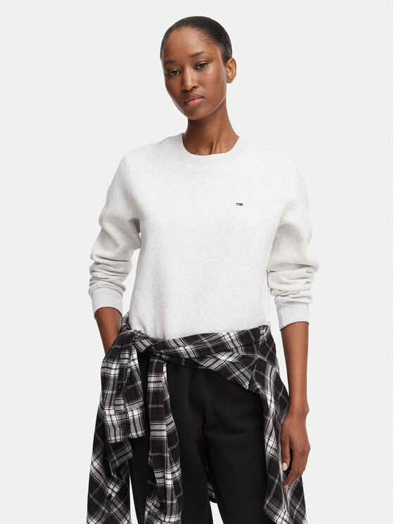 Tommy Jeans Hanorac Flag DW0DW19959 Gri deschis Regular Fit