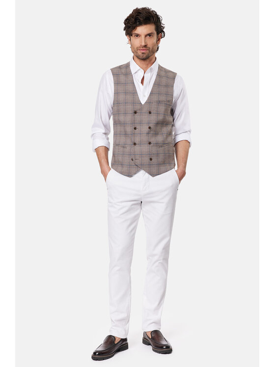 Lancerto Lancerto Kamizelka Roswell KA131124000003 Beżowy Slim Fit