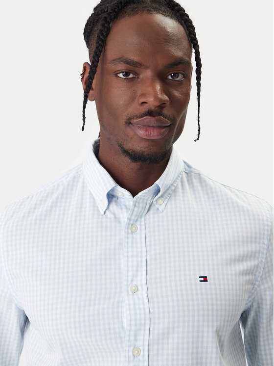 Tommy Hilfiger Tommy Hilfiger Риза Gingham MW0MW41713 Светлосиньо Regular Fit