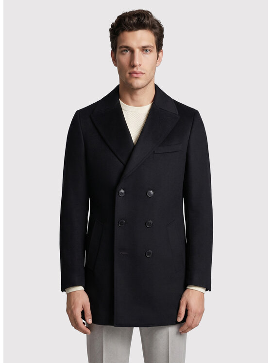 Pako Lorente Pako Lorente Płaszcz wełniany P26WP-7X-005 Czarny Slim Fit