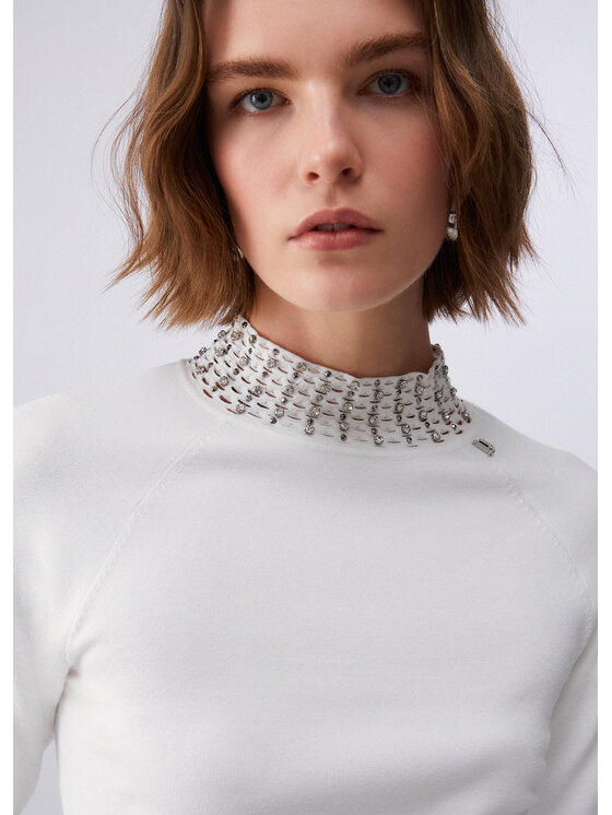 Liu Jo Liu Jo Maglione PA6046MS99EX0256 Bianco Slim Fit