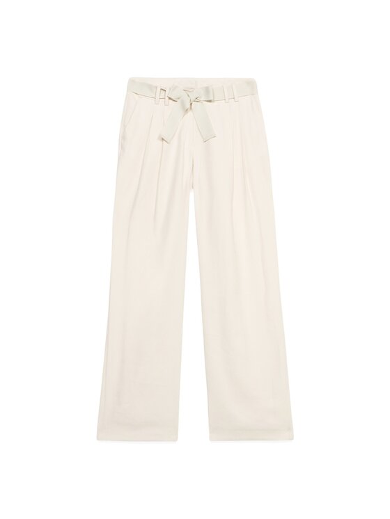 Oltre Oltre Spodnie materiałowe P087R008729N021 Biały Baggy Fit