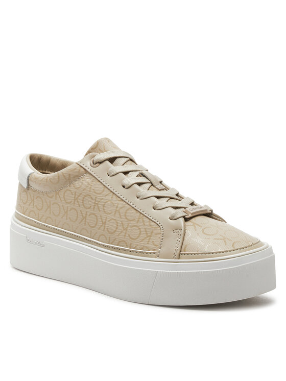 Calvin Klein Calvin Klein Tenisice Flatform Cup Lace Up Epi Mono HW0HW01911 Bež