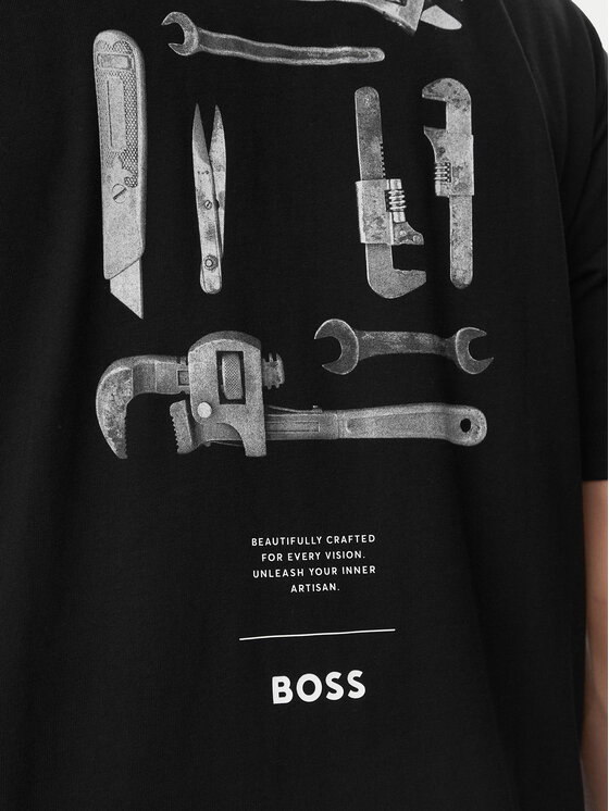 BOSS BOSS Футболка Te Tools 50571290 Чорний Regular Fit