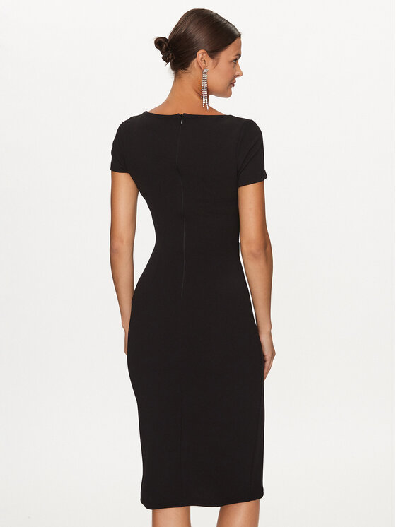 Rinascimento Rinascimento Kokteilinė suknelė CFC0115348003 Juoda Slim Fit