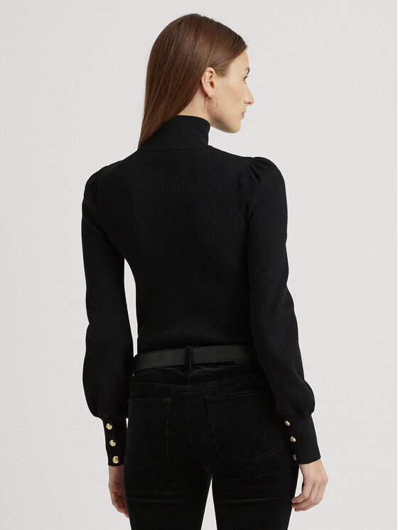 LAUREN RALPH LAUREN Lauren Ralph Lauren Bluză cu gât 200882214001 Negru Slim Fit