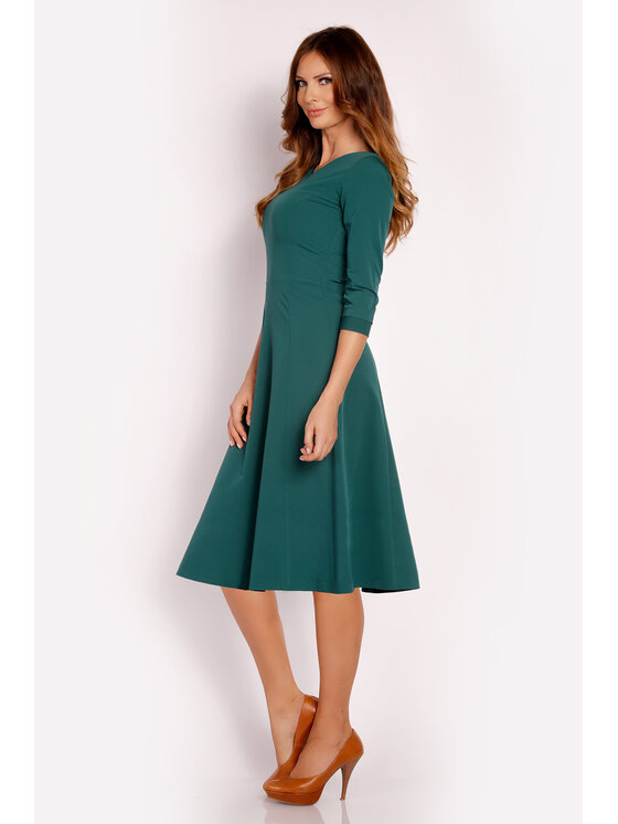 Awama Awama Koktejlové šaty L014 Zelená Basic Fit