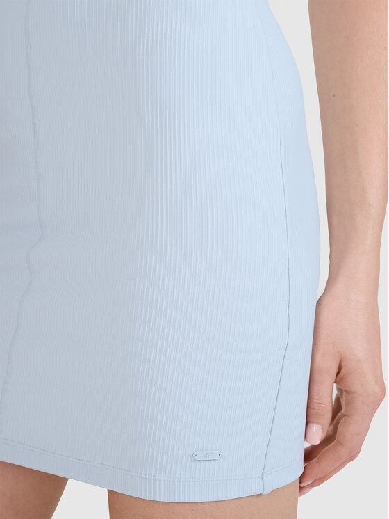 4F 4F Sukienka dzianinowa MIDSHOP TEXTILE Niebieski jasny Slim Fit