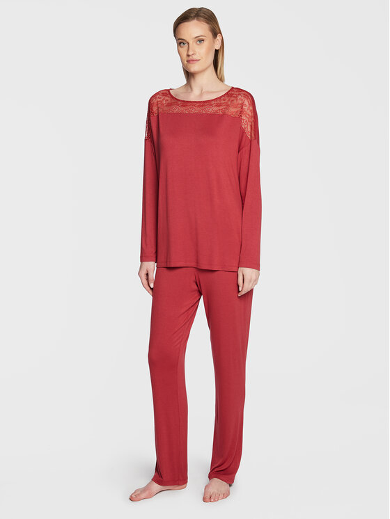 Triumph Triumph Piżama Amourette 10209624 Czerwony Regular Fit