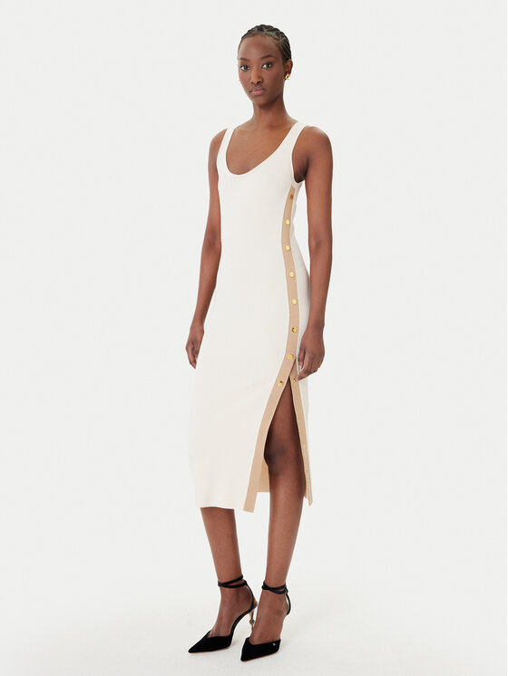 Elisabetta Franchi Elisabetta Franchi Φόρεμα υφασμάτινο AM-03S-61E2 Μπεζ Regular Fit