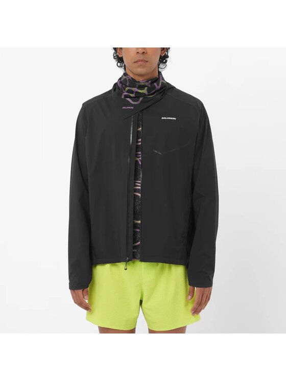Salomon Salomon Kurtka do biegania BONATTI WATERPROOF JKT M Czarny Regular Fit