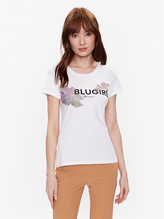 Blugirl Blumarine Blugirl Blumarine Marškinėliai RA3157-J5003 Balta Regular Fit