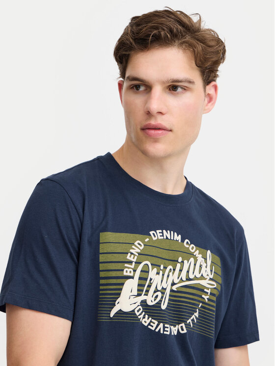 Blend Blend T-krekls 20717959 Tumši zils Regular Fit