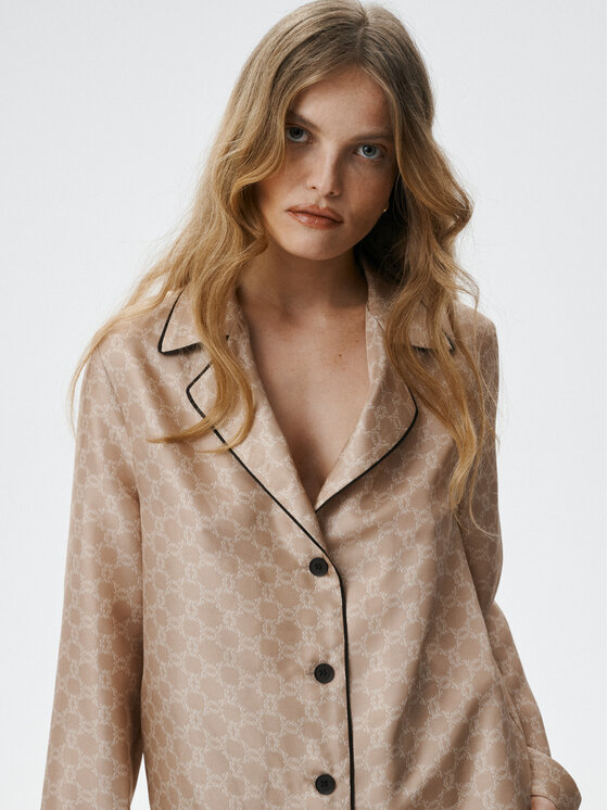 MARI PRETI MARI PRETI Blusa MONOGRAM M Beige Regular Fit