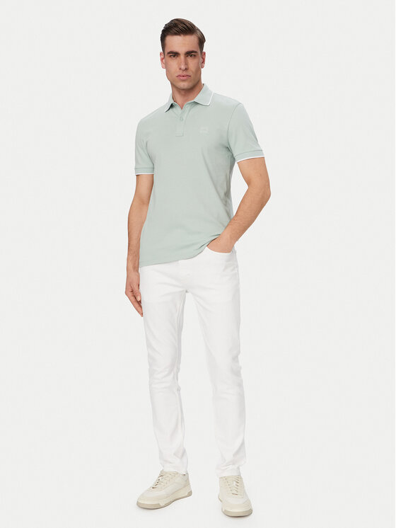 BOSS BOSS Polo särk Passertip 50507699 Türkiissinine Slim Fit