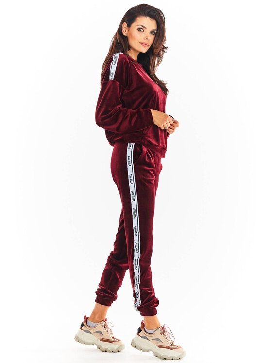 Awama Awama Bluza A374 Bordowy Basic Fit
